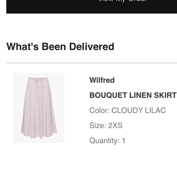 Aritzia | Bouquet linen skirt in cloudy lilac - Picture 2 of 5